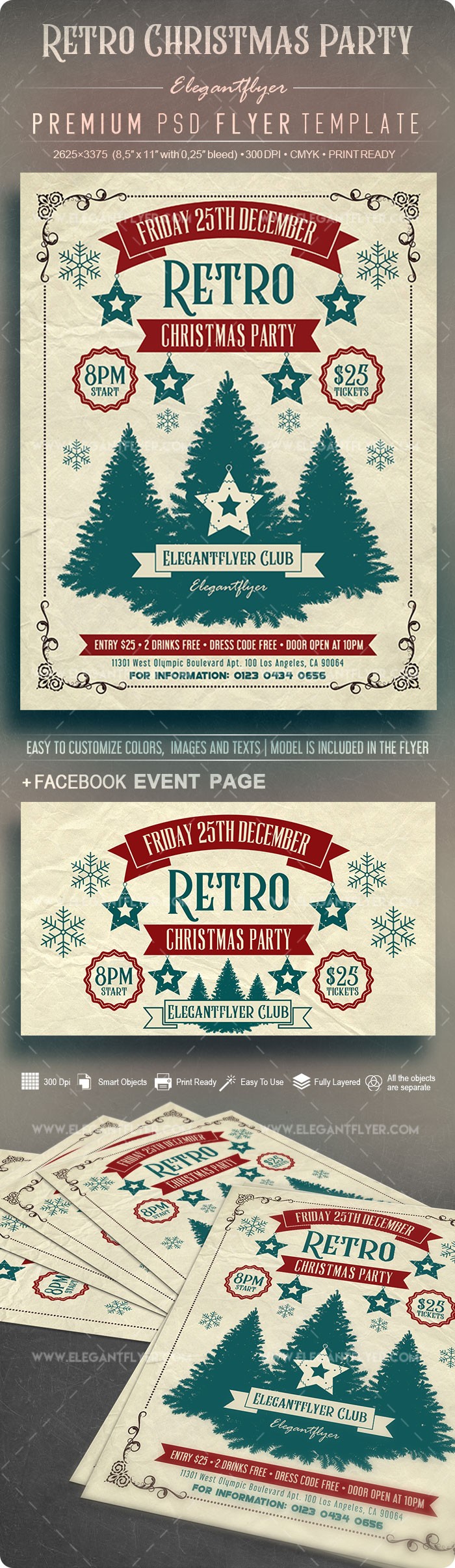 Retro Christmas Party by ElegantFlyer