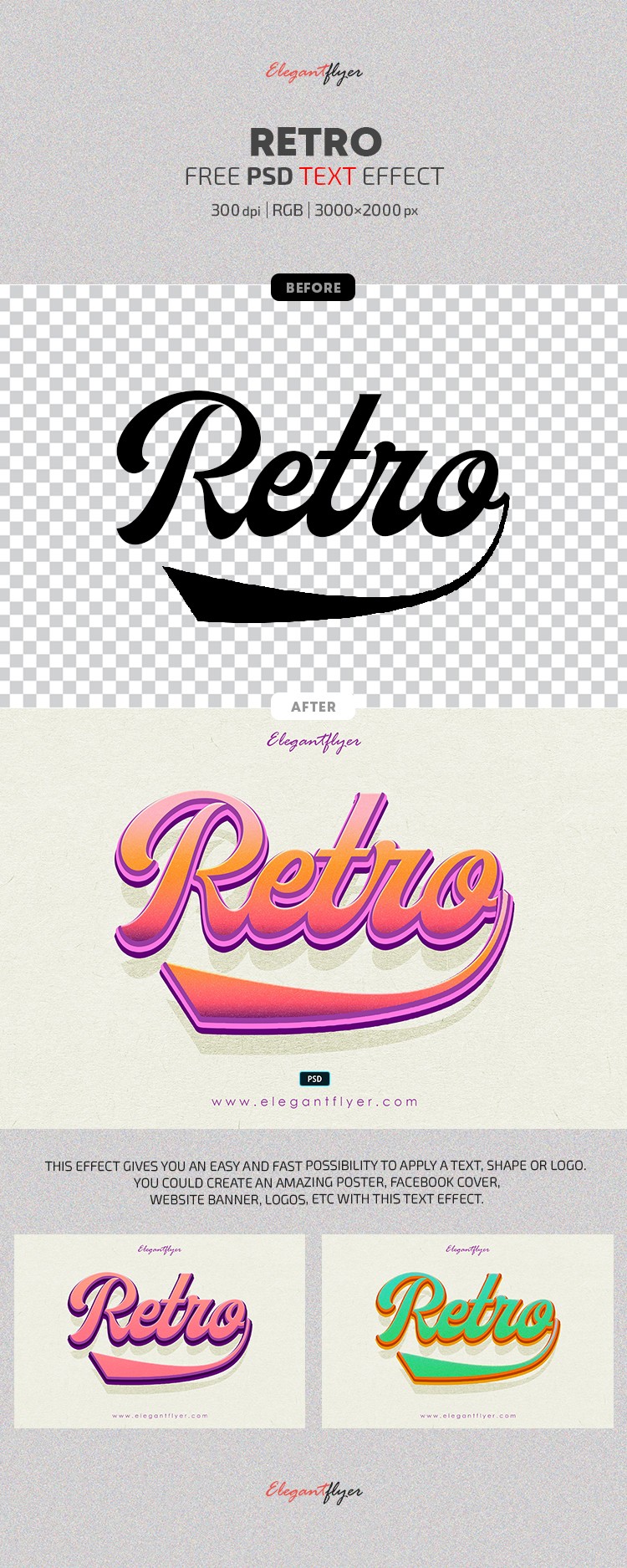 Efeitos de Texto Retrô by ElegantFlyer