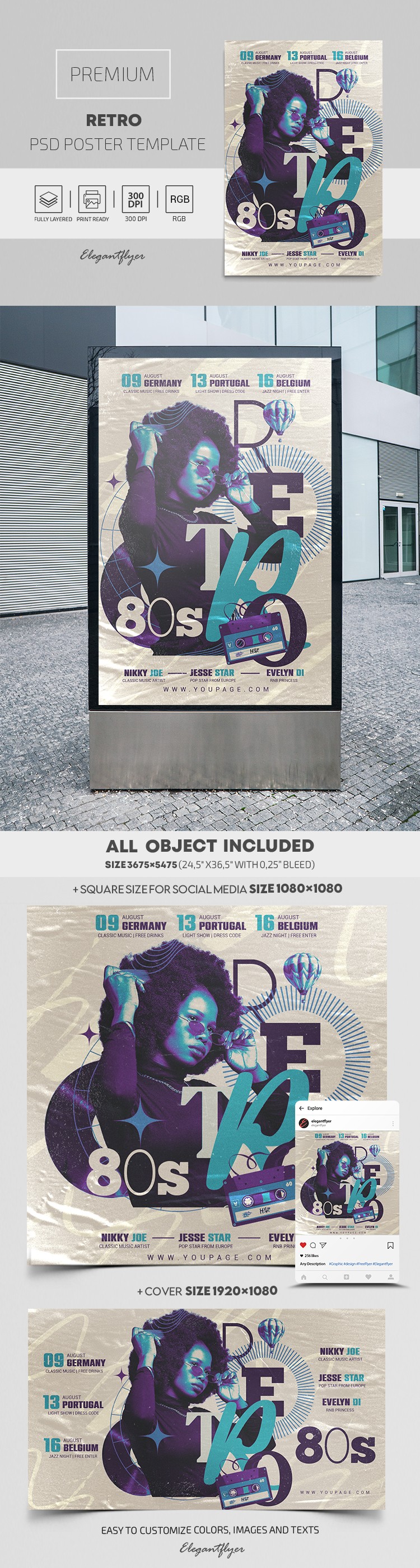 Retro Party lat 80 by ElegantFlyer