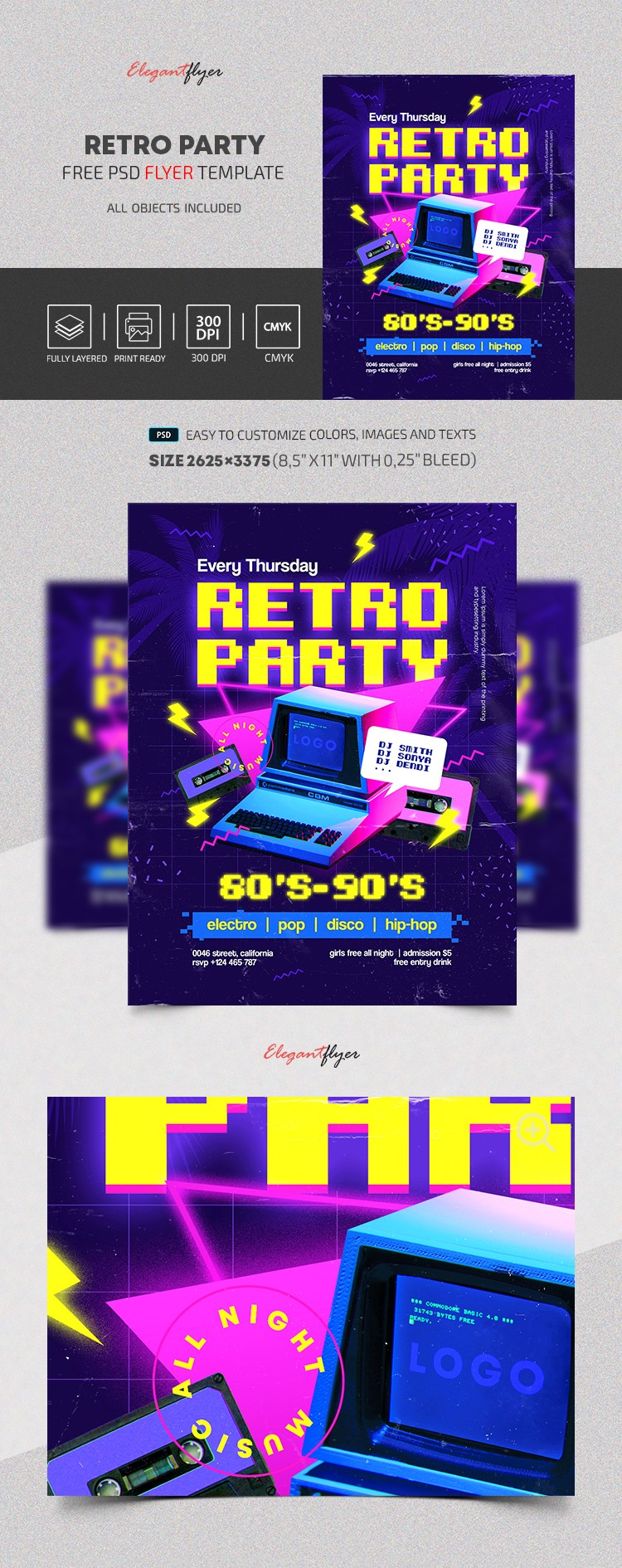 Retro Party Flyer by ElegantFlyer