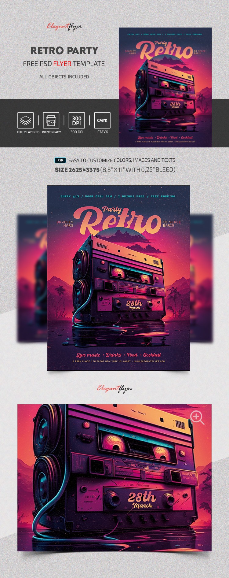 retro party poster