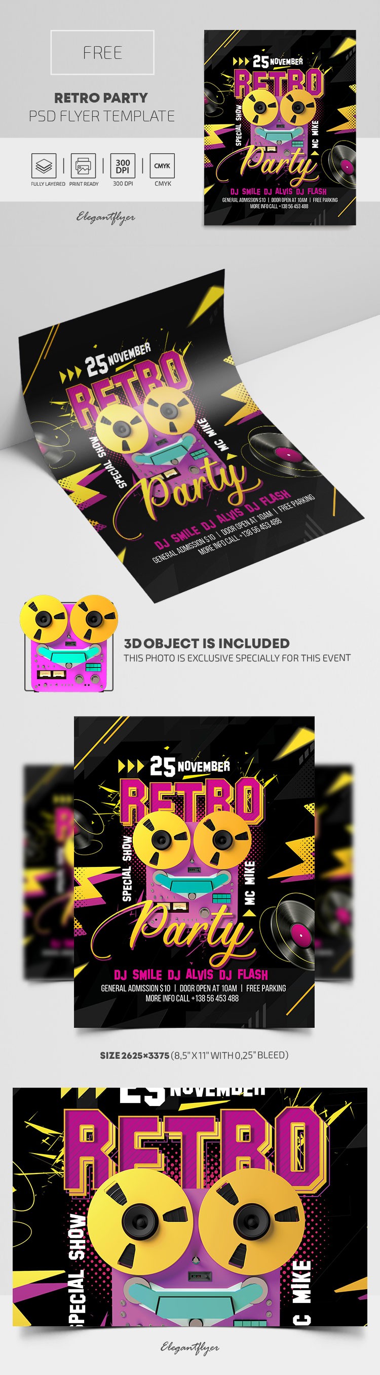 Evento de Fiesta Retro by ElegantFlyer