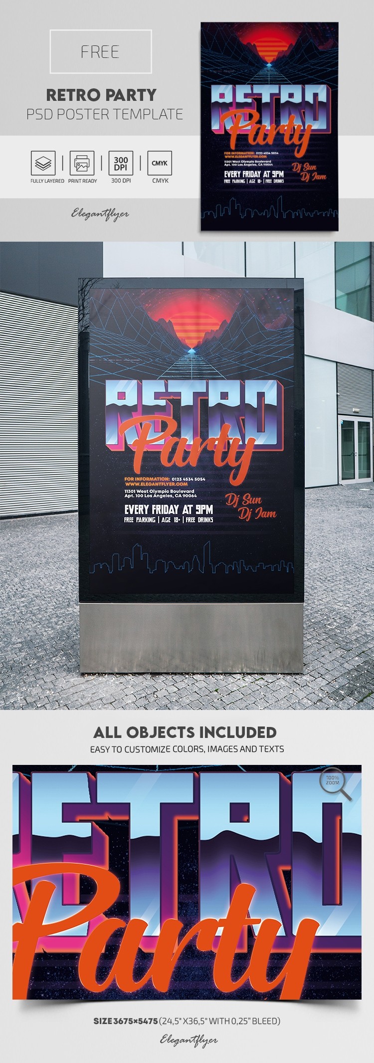 Retro Party Plakat by ElegantFlyer