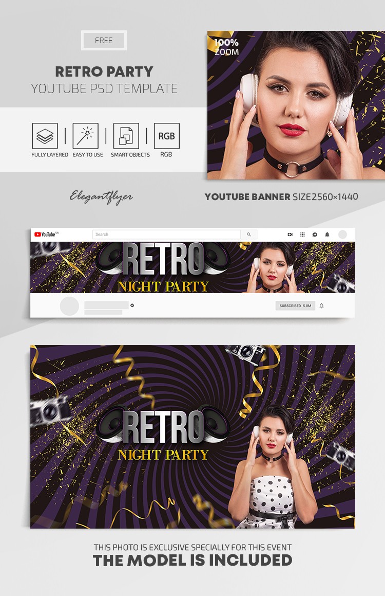 Retro Party Youtube by ElegantFlyer