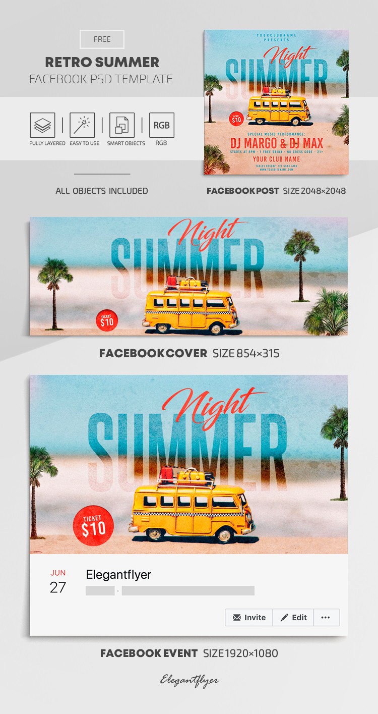 Retro Sommer Facebook by ElegantFlyer