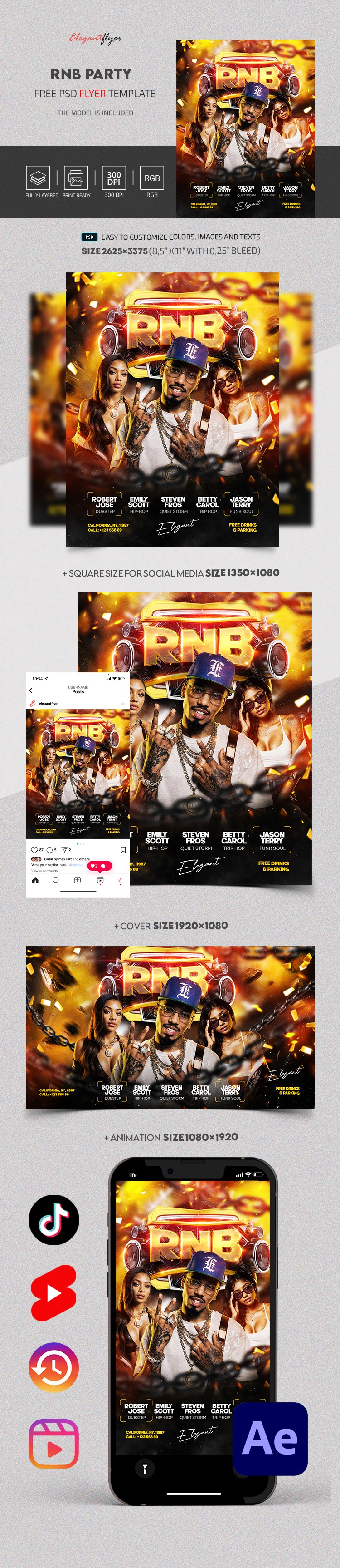R&B Nightclub Flyer by ElegantFlyer