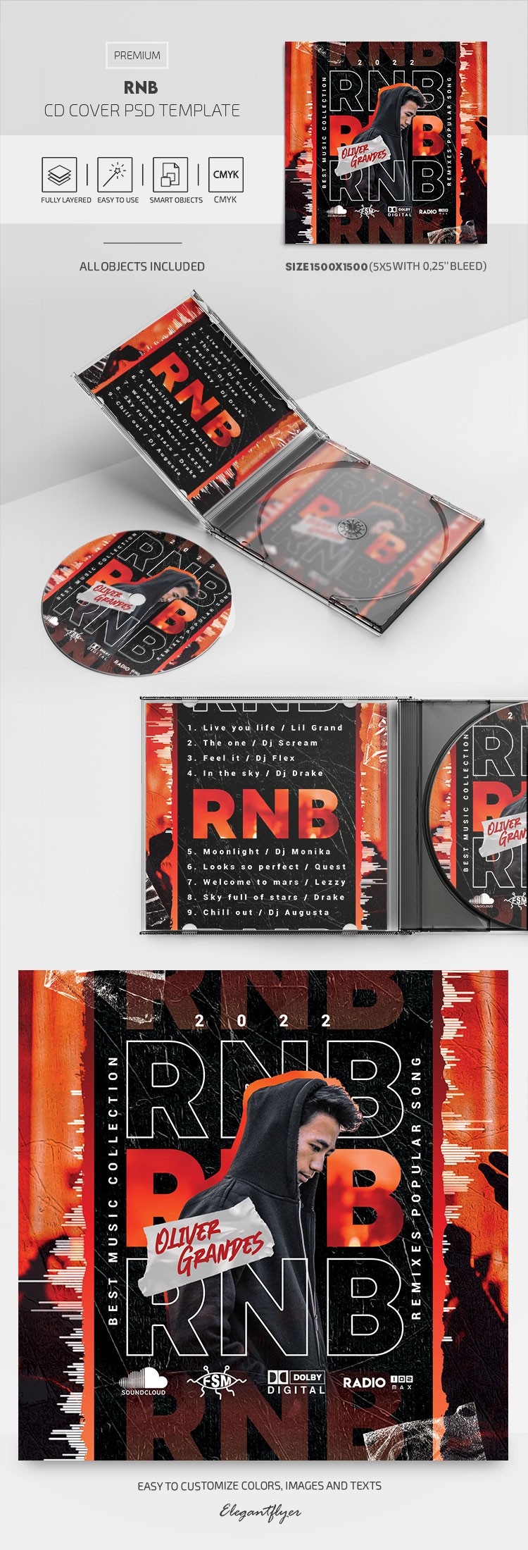 Okładka płyty RnB CD by ElegantFlyer