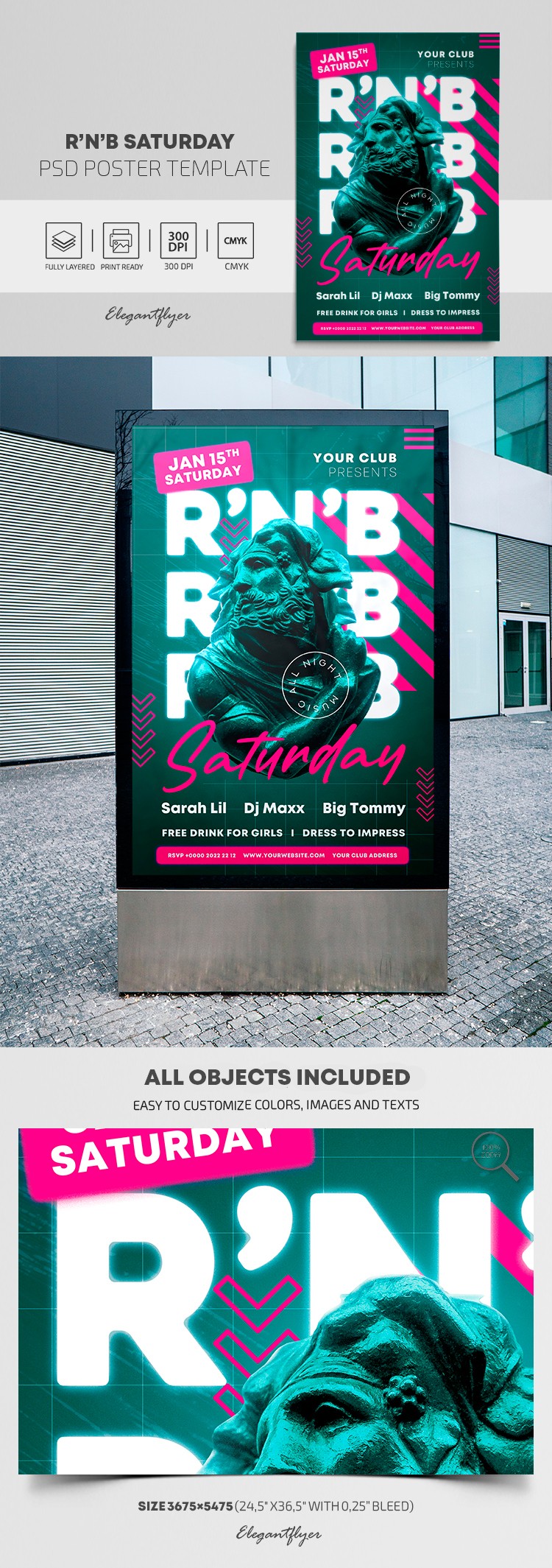R'n'B Samstag Poster by ElegantFlyer