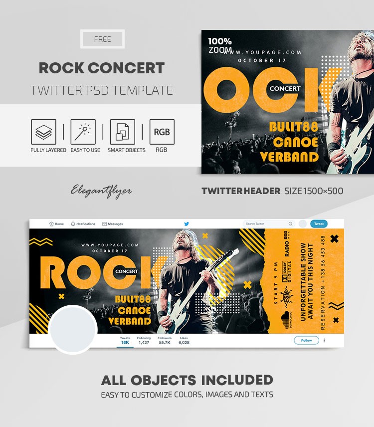 Rock Concert Twitter by ElegantFlyer