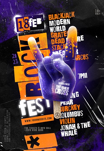 Download the Rock & Roll Party Free Flyer Template in 2023  Free flyer  templates, Free psd flyer templates, Free psd flyer