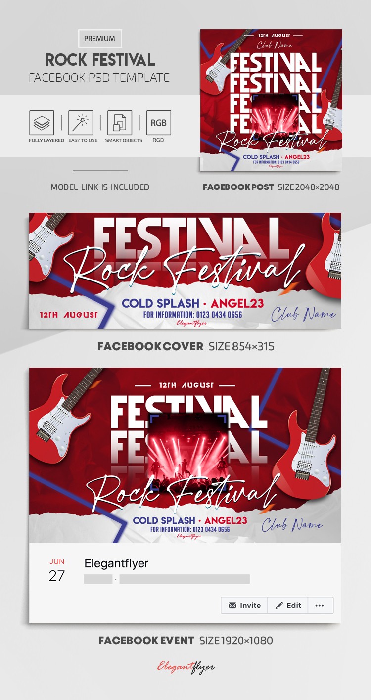 Festival de Rock no Facebook by ElegantFlyer