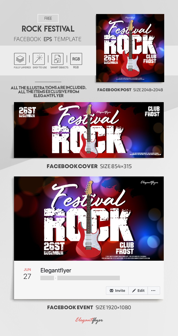 Festival de Rock Facebook EPS by ElegantFlyer