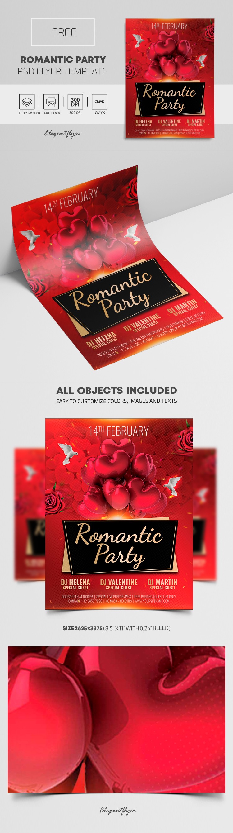 Romantic Party Flyer by ElegantFlyer