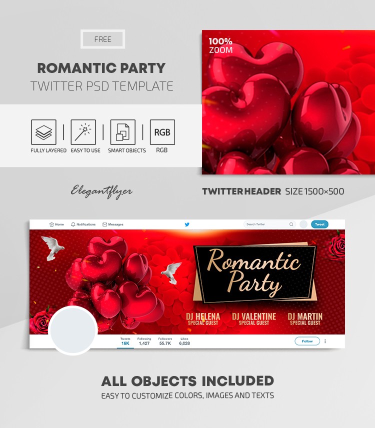 Romantic Party Twitter by ElegantFlyer