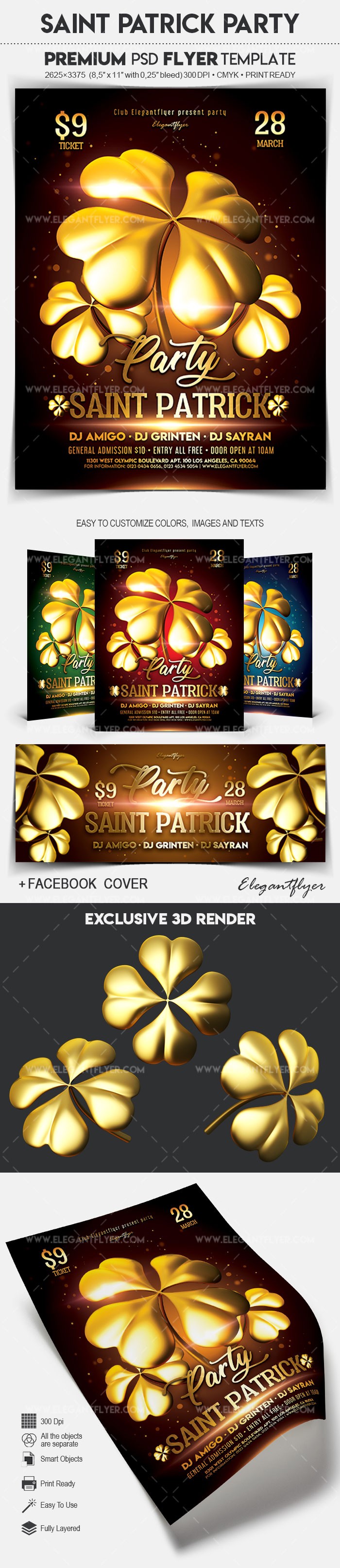 Saint Patrick Party - Sankt-Patrick-Party by ElegantFlyer