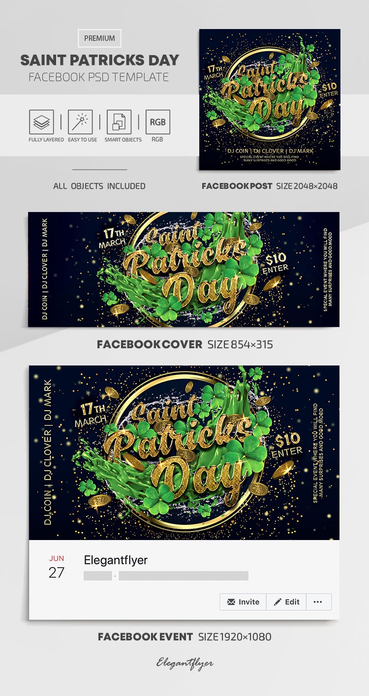 Saint Patricks Day Facebook by ElegantFlyer