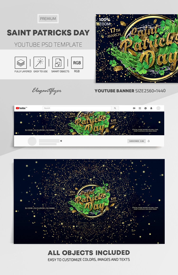 Saint Patricks Day Youtube by ElegantFlyer