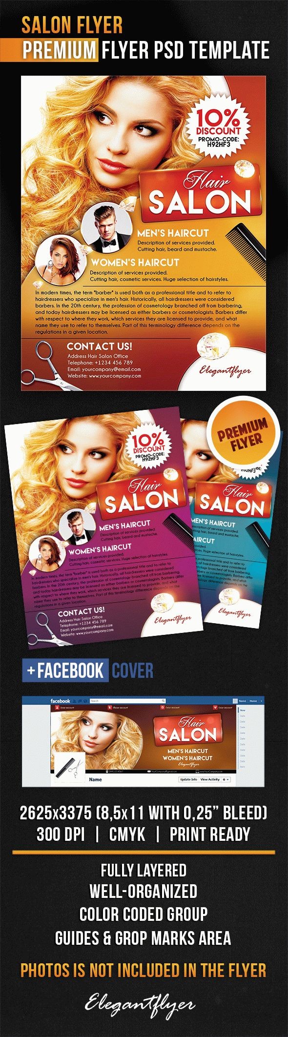 Salon Flyer remains unchanged when translated into German. by ElegantFlyer