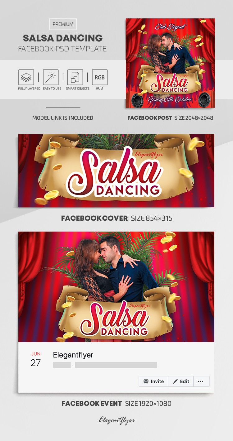 Danse de la salsa sur Facebook by ElegantFlyer