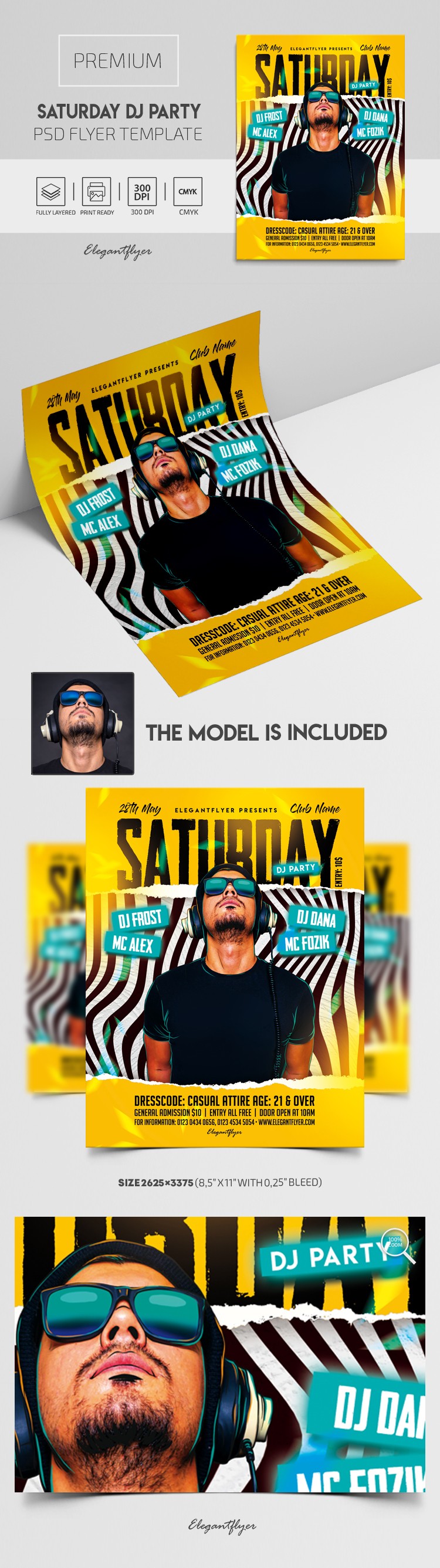 Saturday DJ Party Flyer by ElegantFlyer