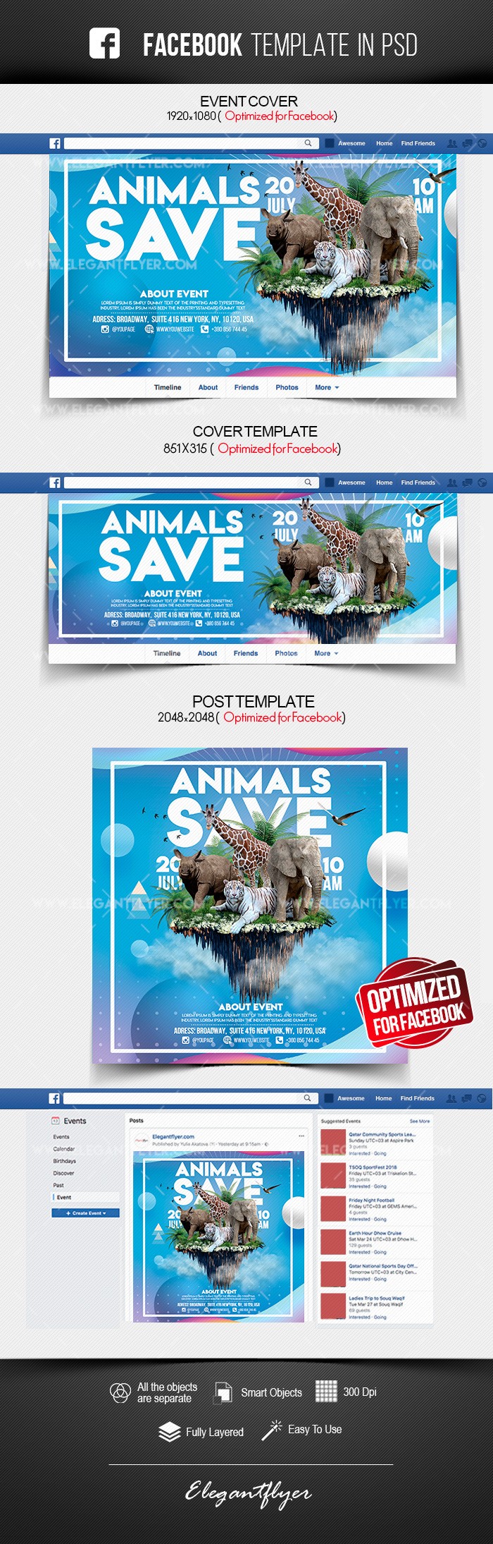 Save the Animals Facebook by ElegantFlyer