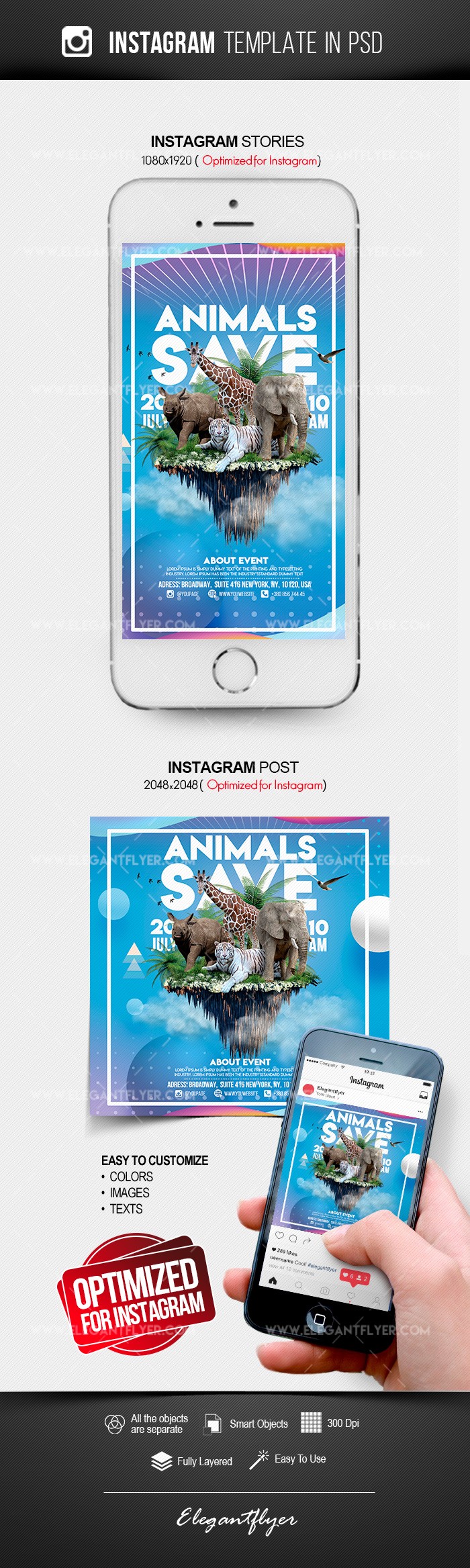 Save the Animals Instagram by ElegantFlyer