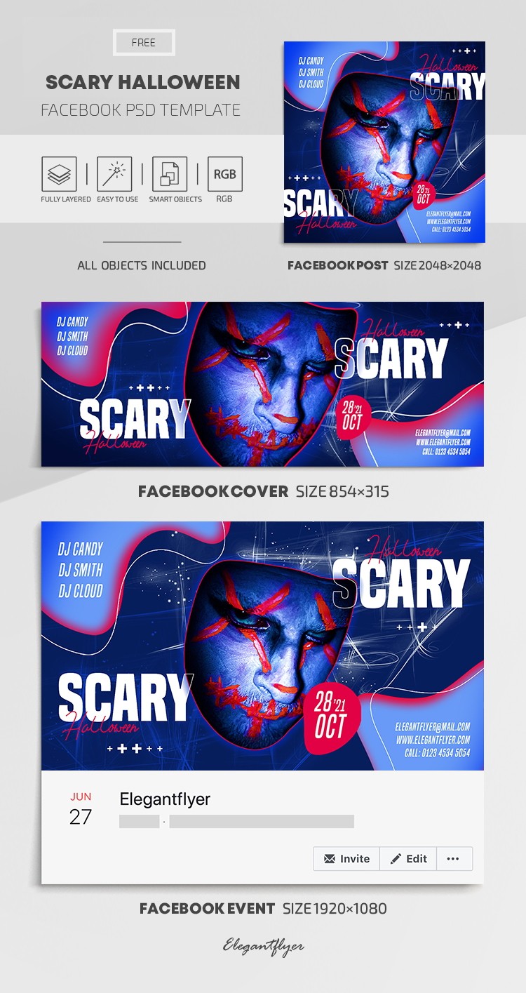 Scary Halloween Facebook by ElegantFlyer