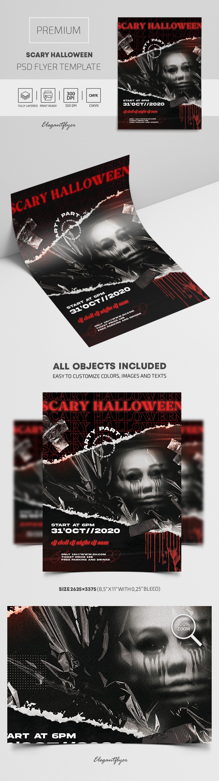 Folheto de Halloween Assustador by ElegantFlyer