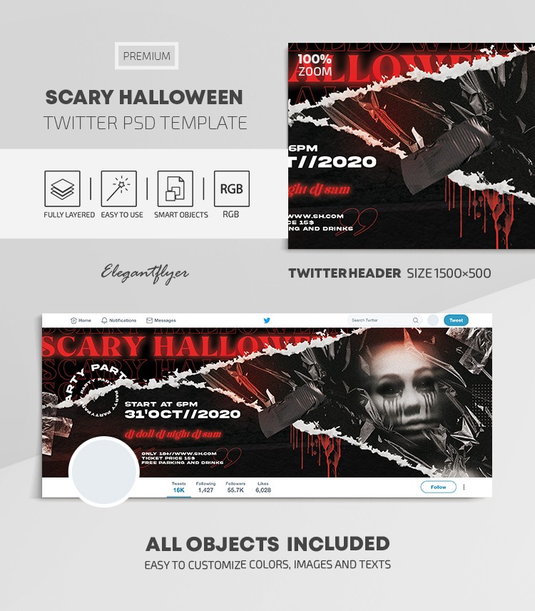 Straszne Halloween na Twitterze by ElegantFlyer