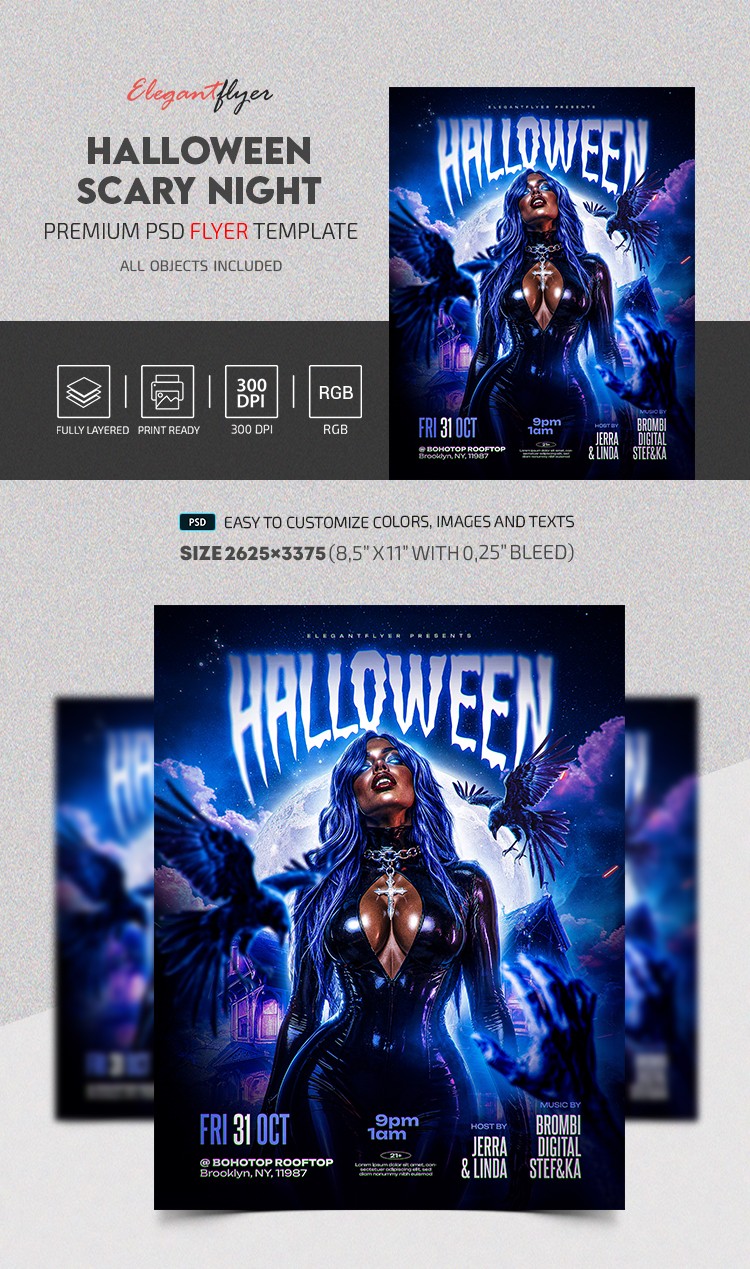 Scary Night Party Flyer by ElegantFlyer