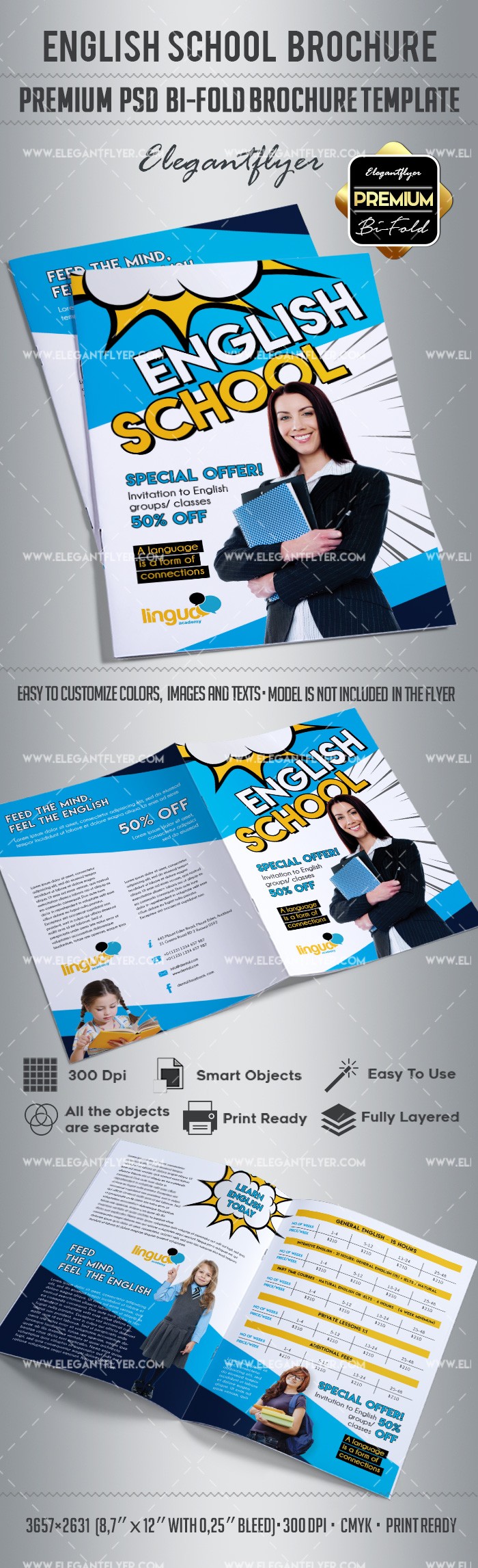 School of English Brochure by ElegantFlyer