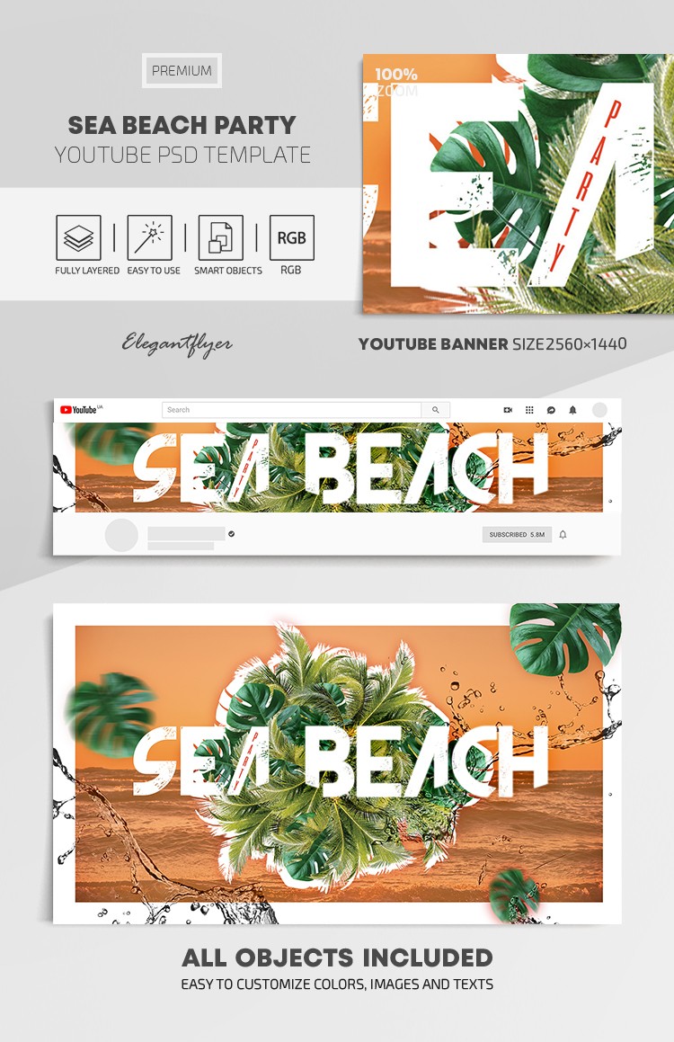 Sea Beach Party Youtube by ElegantFlyer