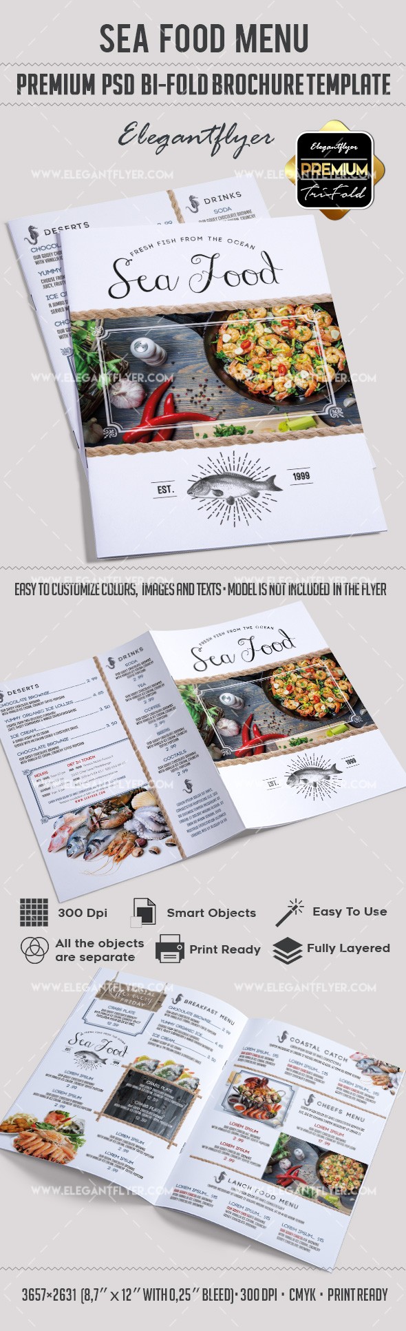 Seafood Menu by ElegantFlyer