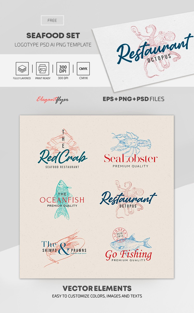 Seafood Logo Set by ElegantFlyer