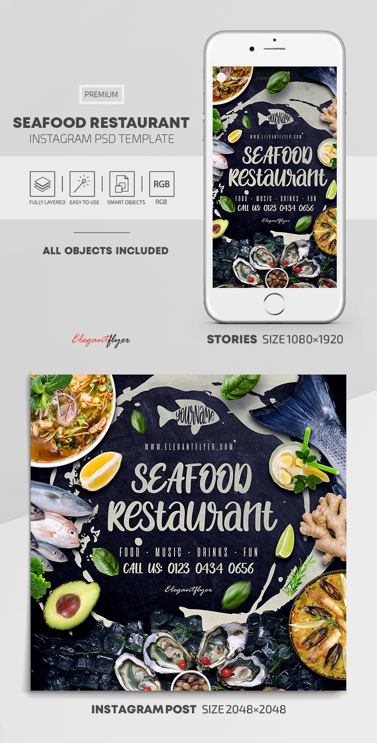 Meeresfrüchte Restaurant Instagram by ElegantFlyer