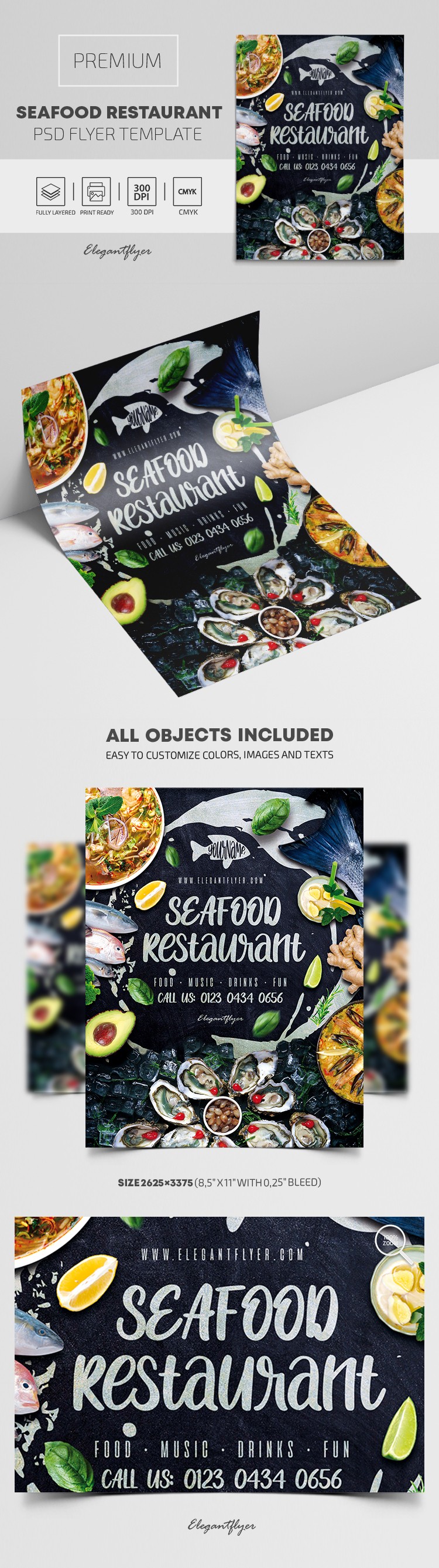 Seafood Restaurant Flyer by ElegantFlyer