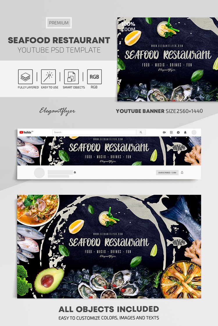 Seafood Restaurant Youtube by ElegantFlyer