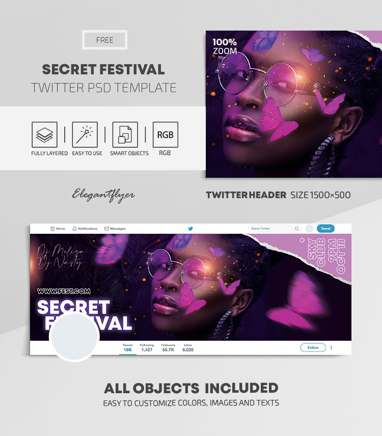 Festival Secret Twitter by ElegantFlyer