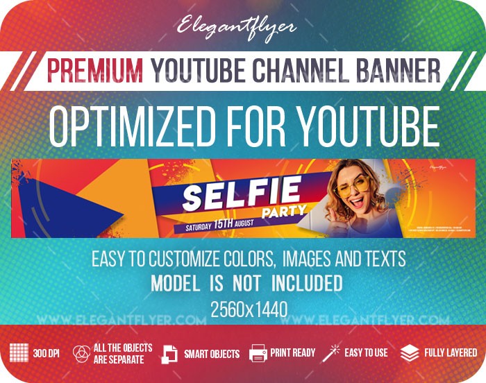 Selfie Party Youtube → Festa Selfie Youtube by ElegantFlyer