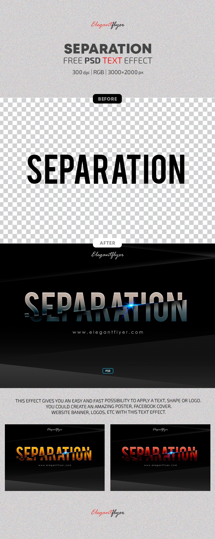 Separation Text Effect by ElegantFlyer