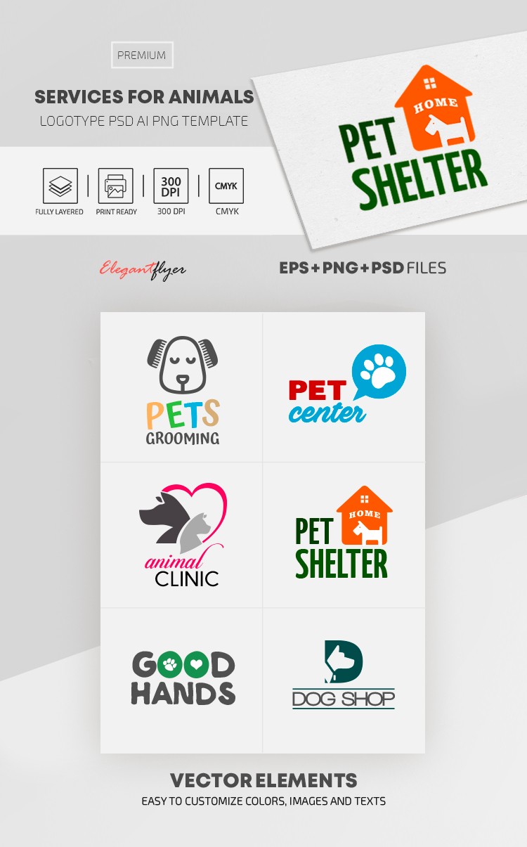 Logotipo de Serviços para Animais by ElegantFlyer