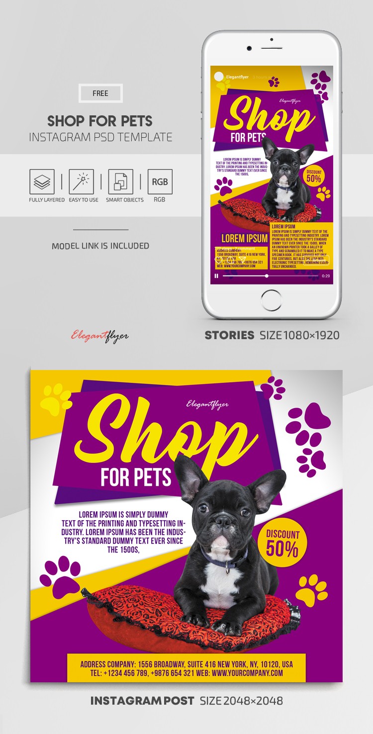 Einkaufen für Haustiere auf Instagram by ElegantFlyer