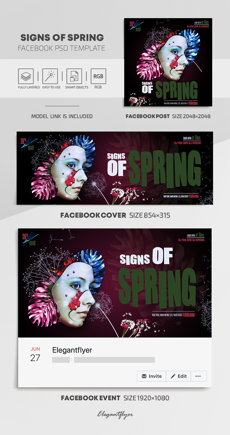 Signs of Spring Facebook by ElegantFlyer