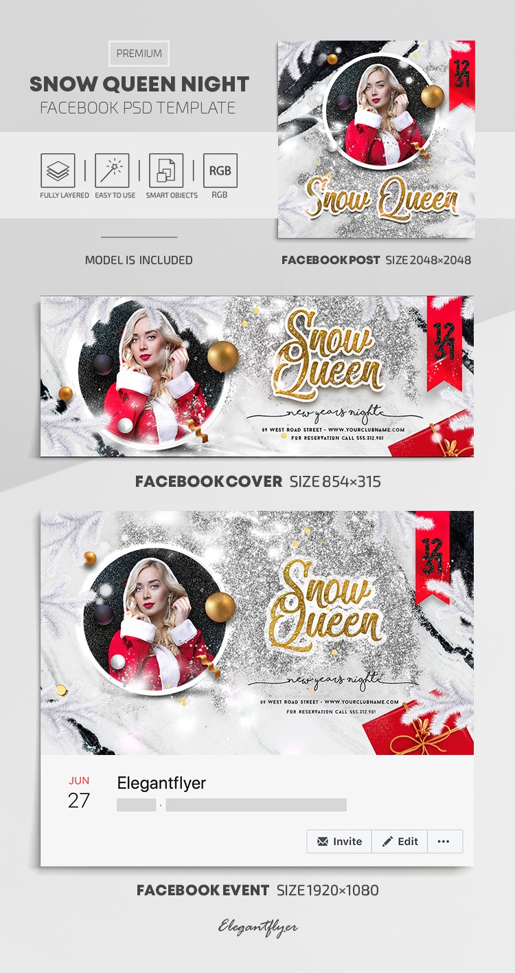 Królowa Śniegu Noc Facebooku by ElegantFlyer