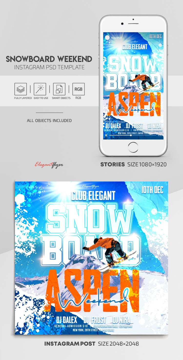 Weekend de snowboard Instagram by ElegantFlyer