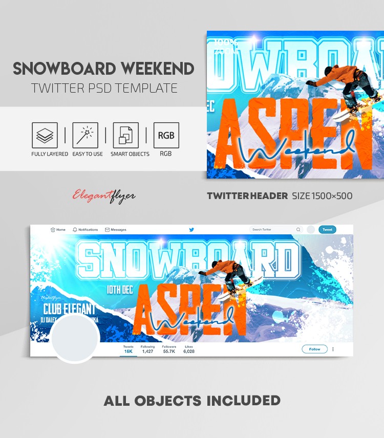 Snowboard-Wochenende Twitter by ElegantFlyer