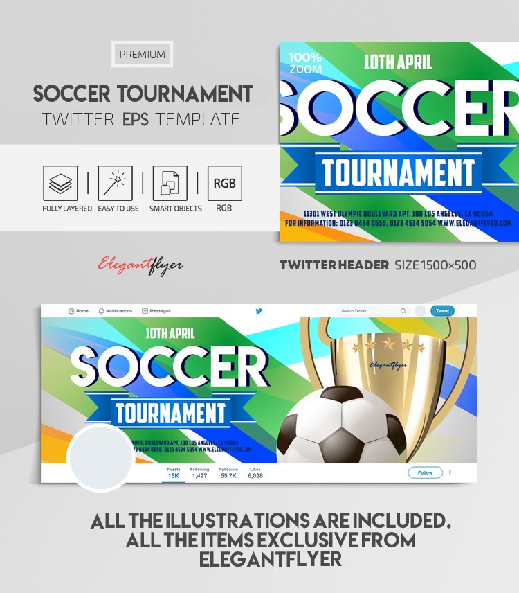 Tournoi de soccer Twitter by ElegantFlyer