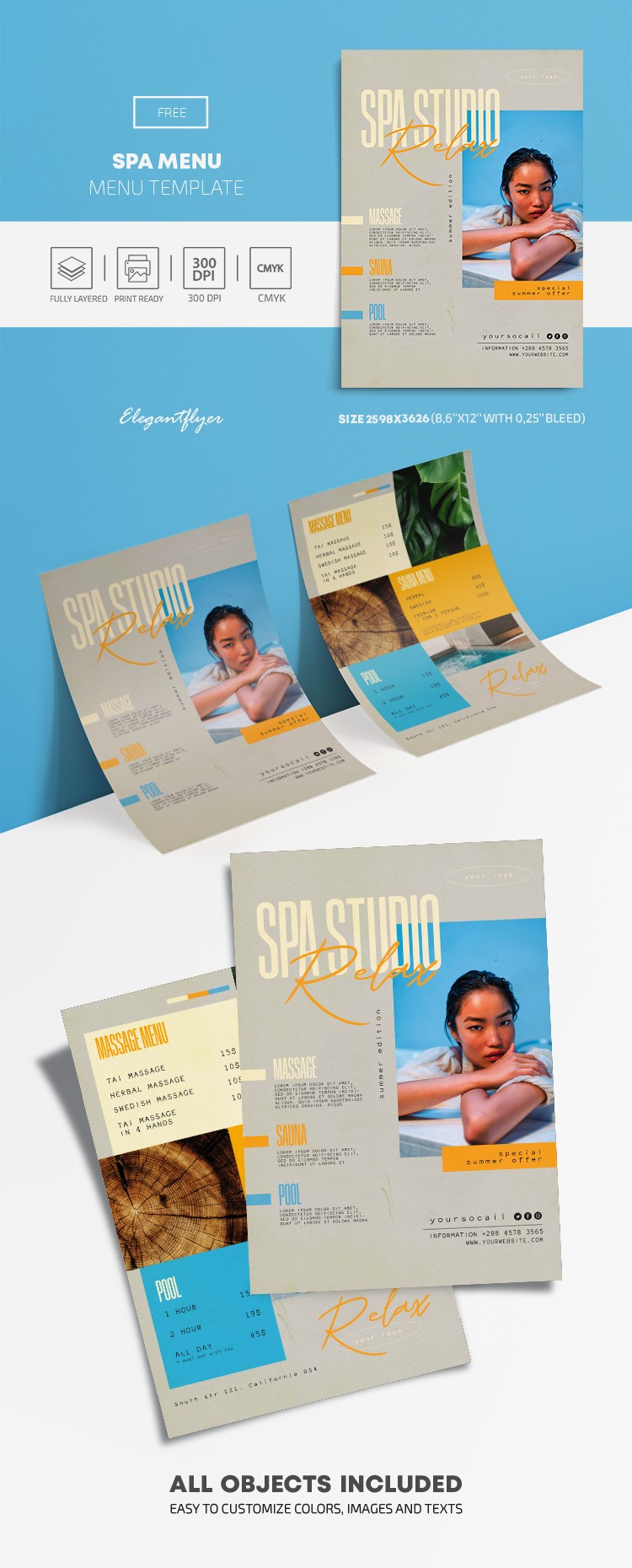 Menu de Spa by ElegantFlyer