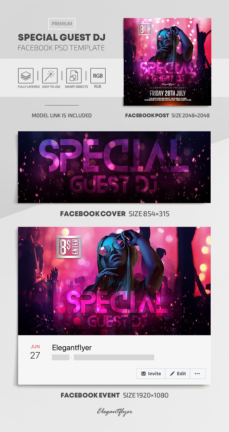 DJ Invitado Especial Facebook. by ElegantFlyer