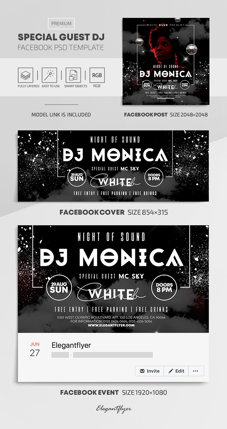 DJ invitado especial en Facebook by ElegantFlyer